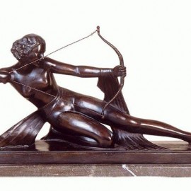 Диана с луком арт-деко бронзовая статуя Диана с луком арт-деко бронзовая статуя